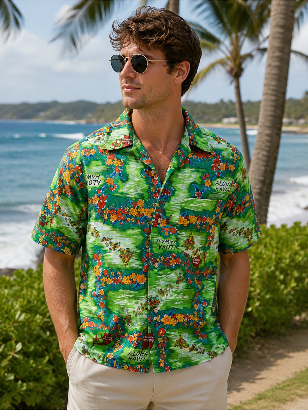 Made In Hawaii Vintage 80s Hawaiian Button Down Shirt Men’s Xs Resortwear